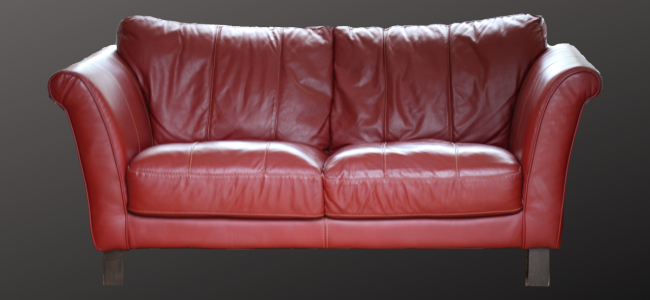 A Burgundy Leather Sofa